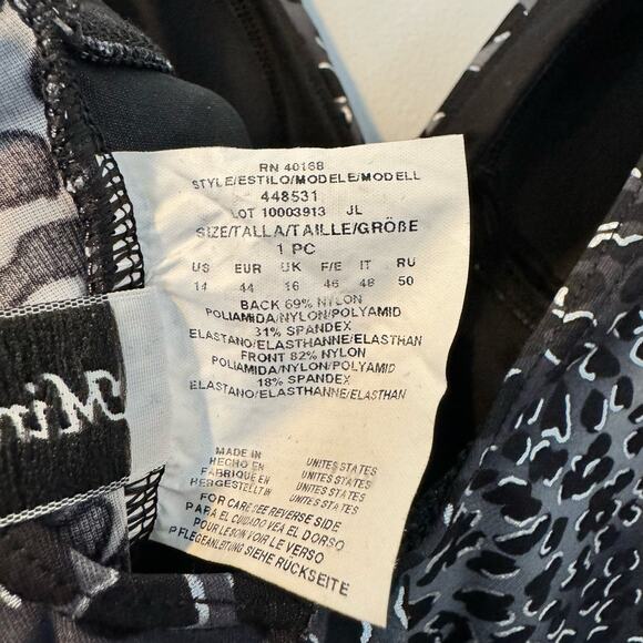 Miraclesuit Purr Fection Oceanus Gray Black Scoop Back One Piece Swimsuit 14 - Picture 5 of 7